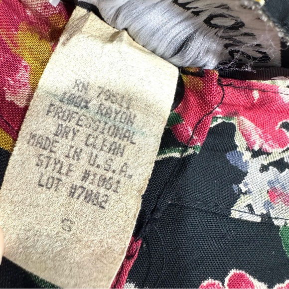 Vintage Inclinations Black Floral Vibrant Button Down Maxi Skirt - Picture 7 of 11